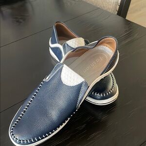 Rockport Blue and White Slip-On Loafers